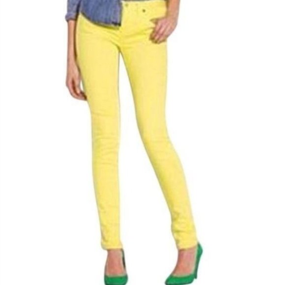 J. Crew Bright Yellow Toothpick Jeans - Picture 1 of 7